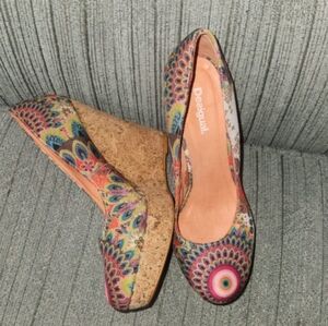 Desigual Cork Wedge Shoes
